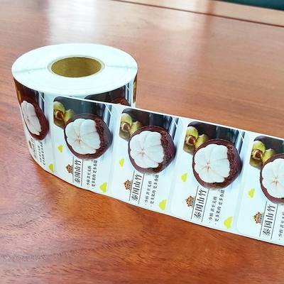 MOQ 1000pcs Label perekat makanan dengan cetakan CMYK dalam bentuk persegi