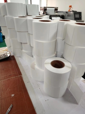 Kertas termal Kemasan Label stiker persegi panjang Matte Waterproof Kertas Vinyl