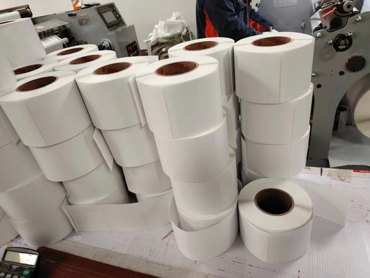 Kertas termal Kemasan Label stiker persegi panjang Matte Waterproof Kertas Vinyl